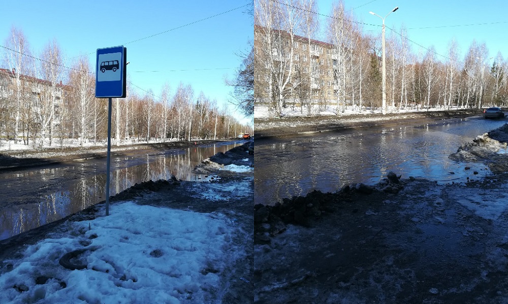 Посадка и высадка пассажиров невозможны: в Омске затопило остановку «Улица Бородина» 