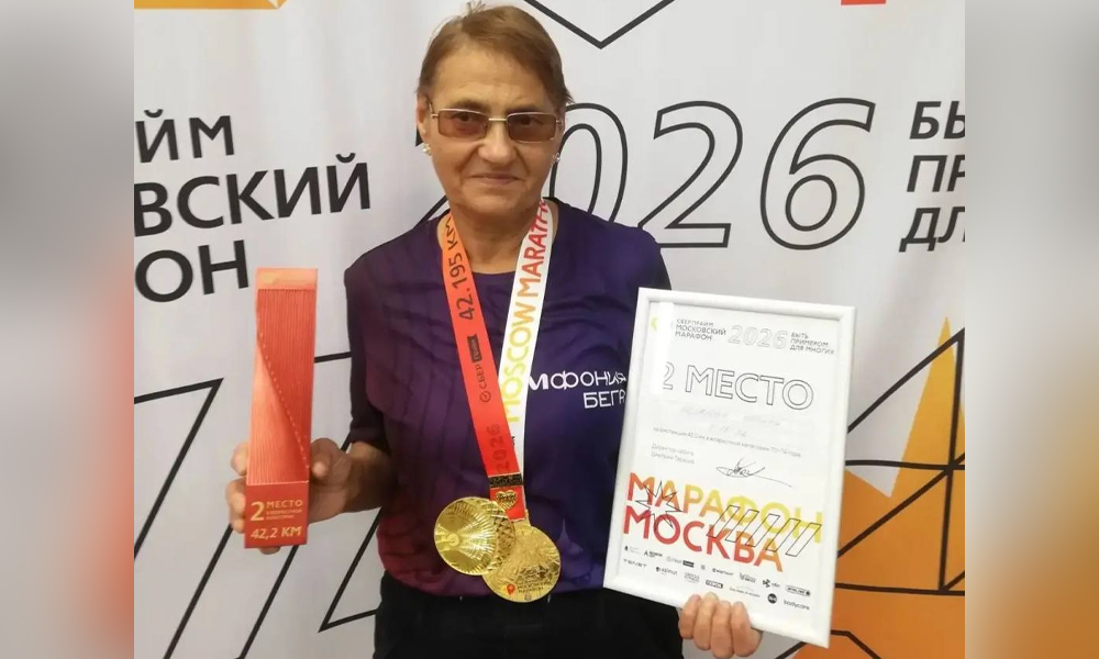Бегунья из Тары завоевала серебро Московского Марафона в категории «70+»
