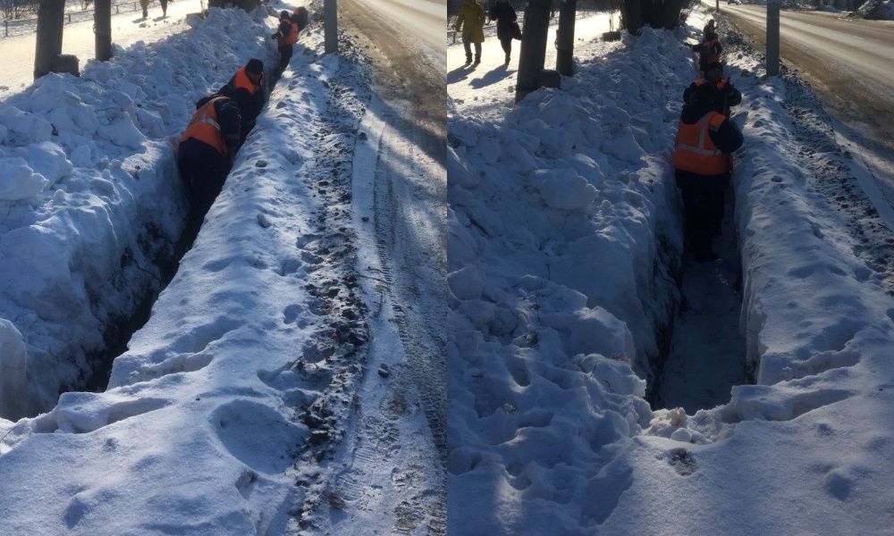 В Омске продолжают готовить лотково-канавочную канализацию к весеннему паводку