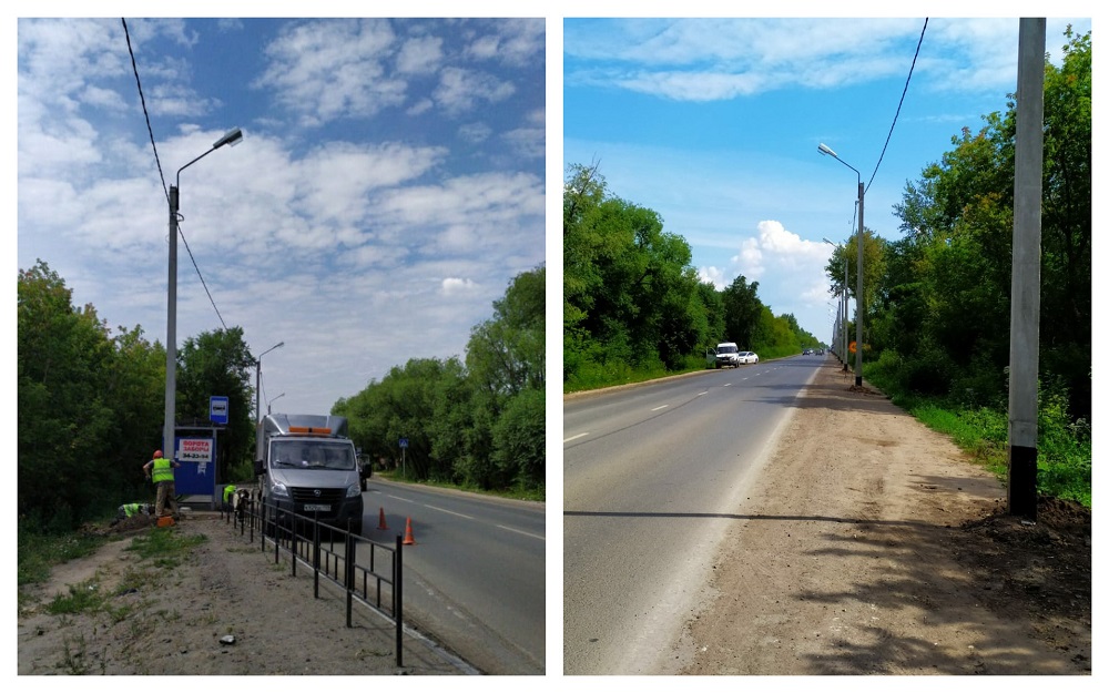 На омском Пушкинском тракте делают освещение