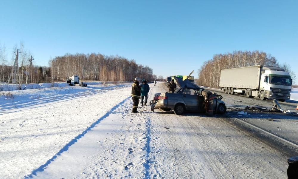 В Омской области мужчина скончался после столкновения с большегрузом 