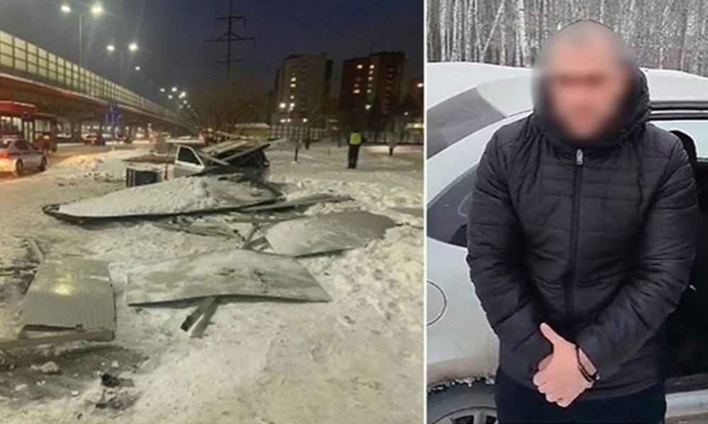 В Омске задержали мужчину, который три года назад снёс остановку общественного транспорта в Тюмени и скрылся с места аварии