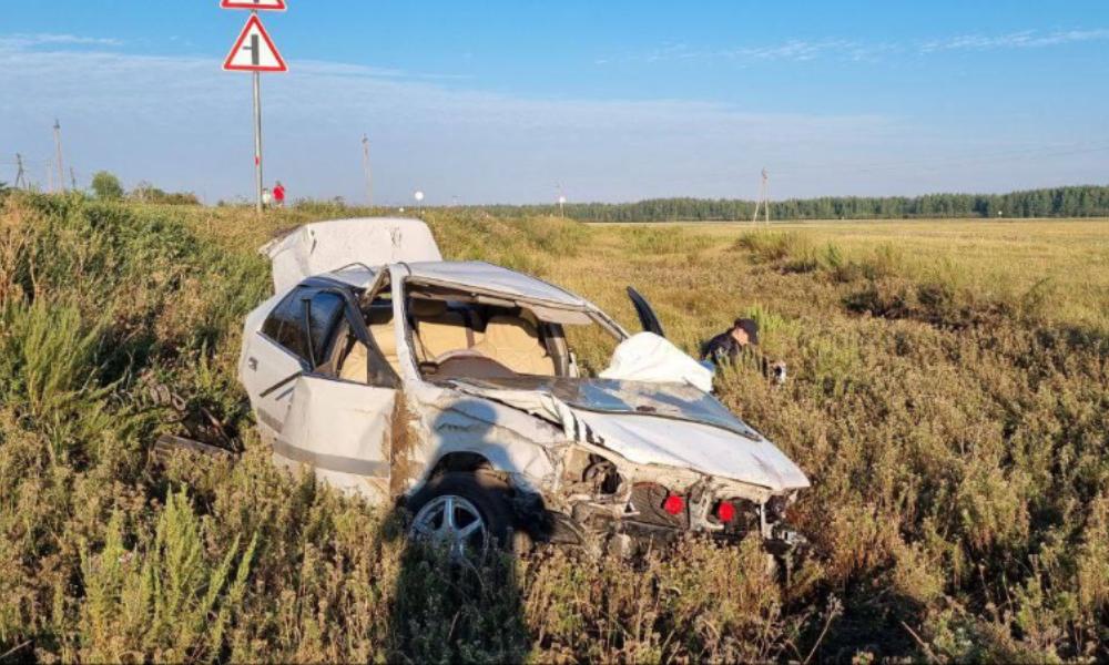 В Омской области пьяный водитель чуть не убил пассажиров, перевернувшись на иномарке 