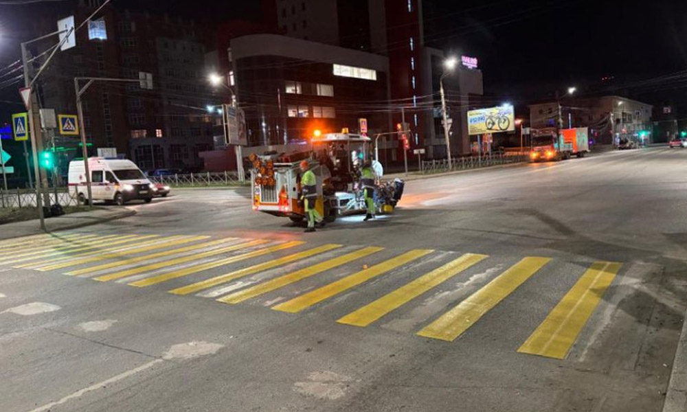 В Омске обновили разметку на нескольких дорожных участках
