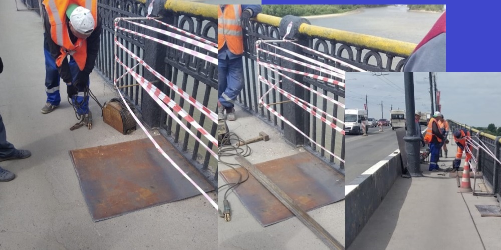 Омские дорожники оперативно обезопасили Ленинградский мост 