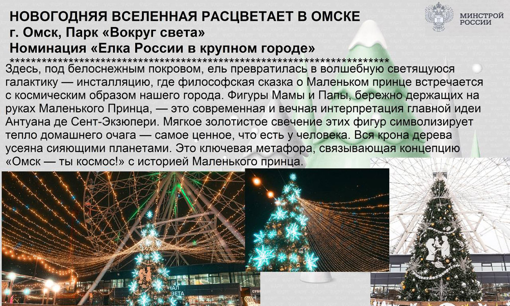 Омская область участвует в федеральном этапе конкурса «Ёлки России»