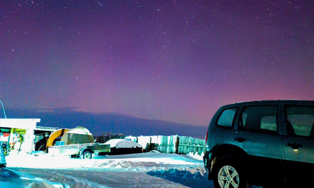 Жители Омской области заметили первое в этом году полярное сияние