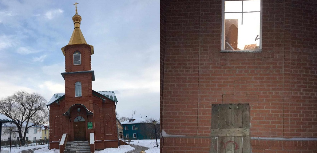 В канун Крещения мужчина разбил окно в одной из церквей Омской области