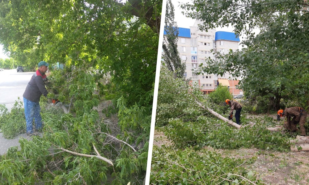 В Омске продолжают ликвидировать последствия сильного ветра 