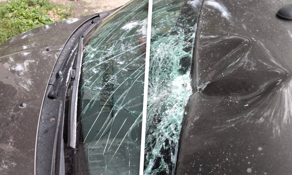 В Омске мужчина бросил электросамокат в машину таксиста