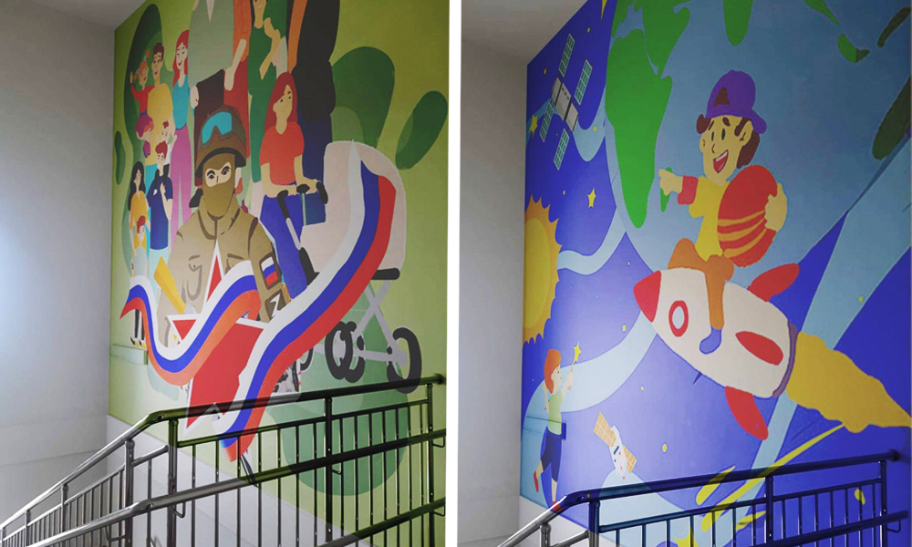 Виталий Хоценко показал, как известный омский художник Эдвин Франк украсит стены школы в Черлаке