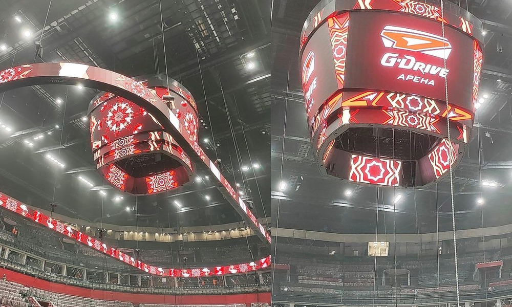 На новой «G-Drive Арене» подняли медиакуб 