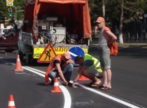 Ещё на 5 омских магистралях появится пластиковая разметка