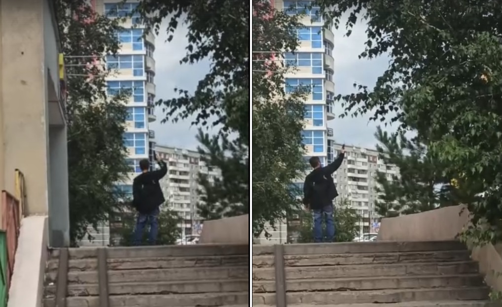 Полиция разыскивает омича, который разгуливал по центру города с пистолетом