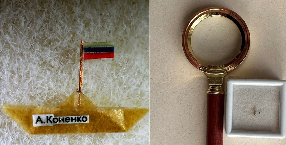 Омский художник-микроминиатюрист Коненко сложил самый маленький кораблик 