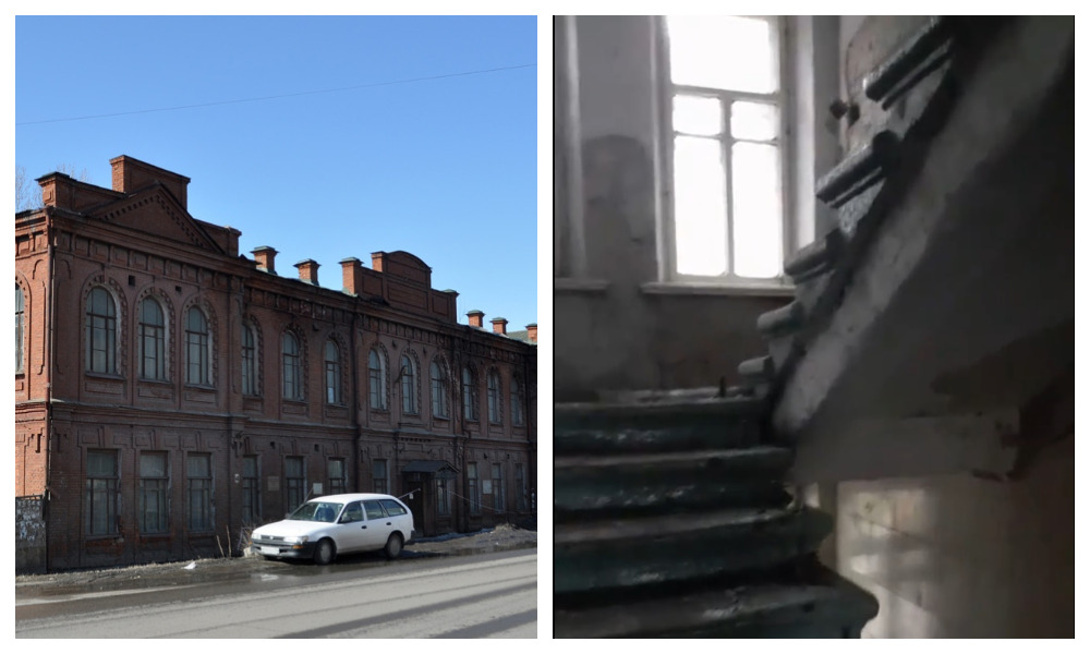 Неизвестные спилили кованые перила в историческом здании Омска 