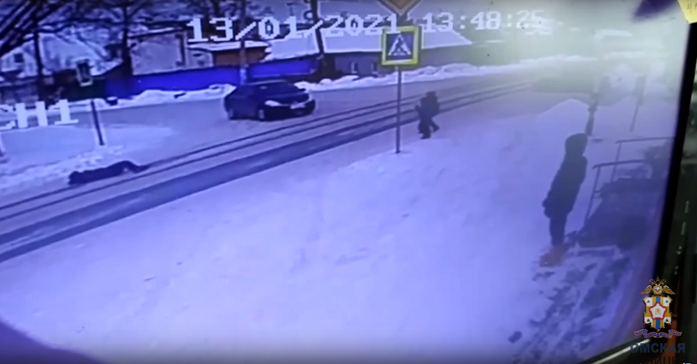 В Кировском округе Омска Land Cruiser сбил на пешеходном переходе женщину с детьми [ВИДЕО]