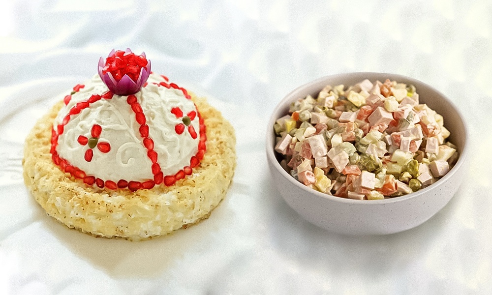 Большинство омичей на Новый год приготовят салат «Шапка Мономаха» и «Оливье» с курицей