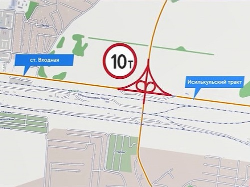 В Омске водителям большегрузов запретят ездить по развязке у станции Входная