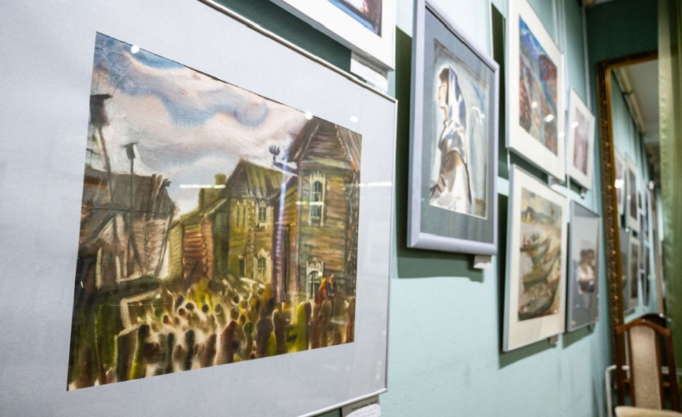 В омском Либеров-центре начала работу выставка акварелей Игоря Санина (0+)