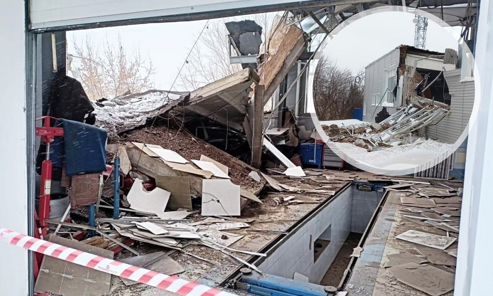 У СТО на Левобережье Омска обрушилась крыша