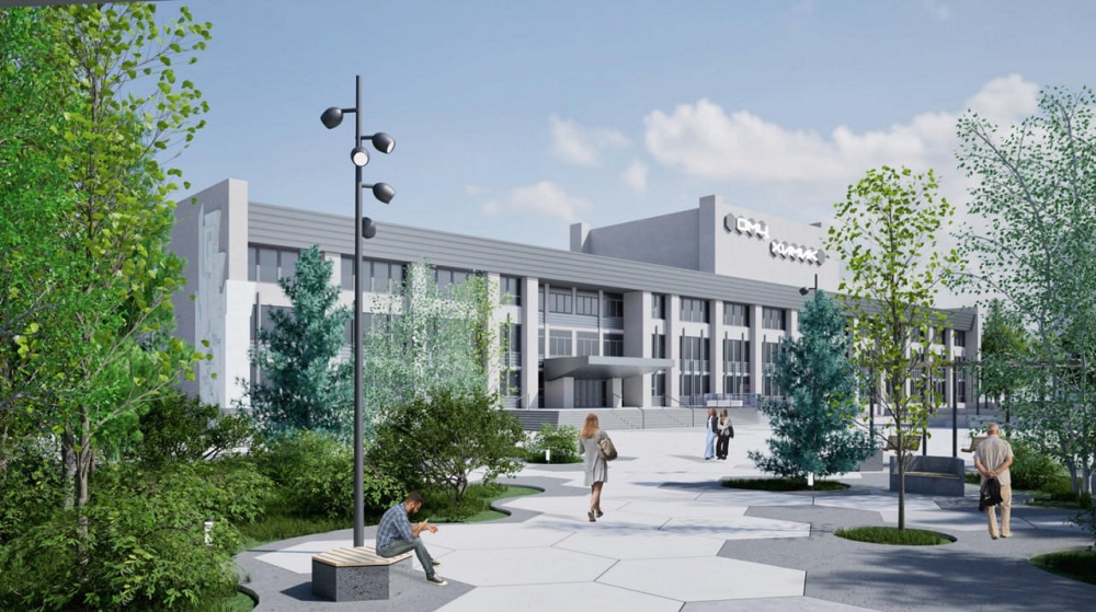 Фонтан, кинолекторий и летнее кафе: омичам показали, как хотят благоустроить площадь перед ОМЦ «Химик»