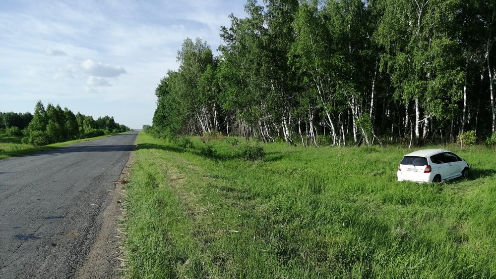 Омичка на Honda вылетела в кювет