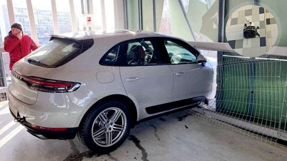 Экс-игрок омского «Авангарда» на своём Porsche пробил стену паркинга на третьем этаже