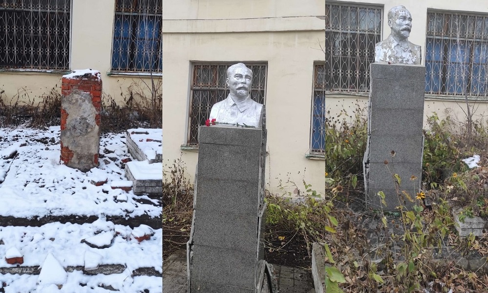 В Советском округе Омска неизвестные разрушили бюст Феликса Дзержинского 