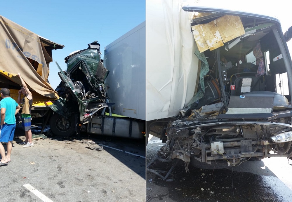 Стали известны подробности страшной аварии с двумя фурами и автобусом под Омском