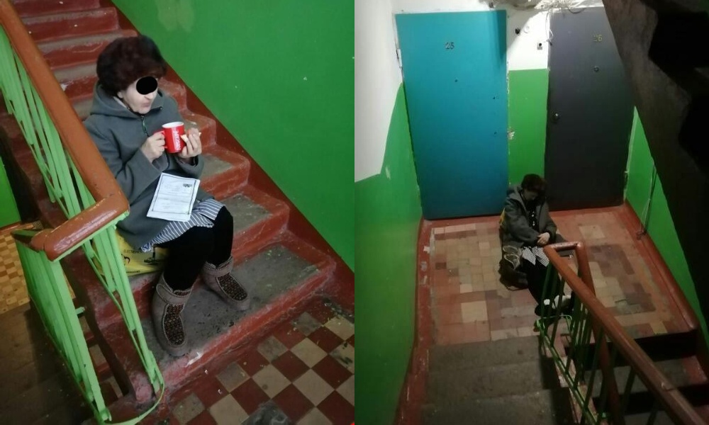 Пожилая омичка несколько дней живёт в подъезде в ожидании своей дочери