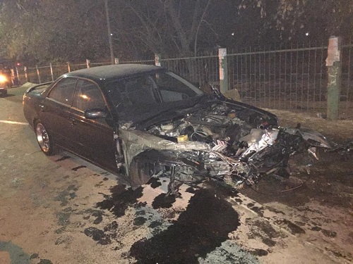В Омске Toyota врезалась в два ПАЗа с пассажирами