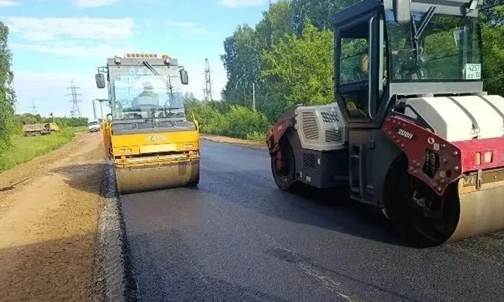 Ремонт дороги в Омском районе проходит с опережением графика