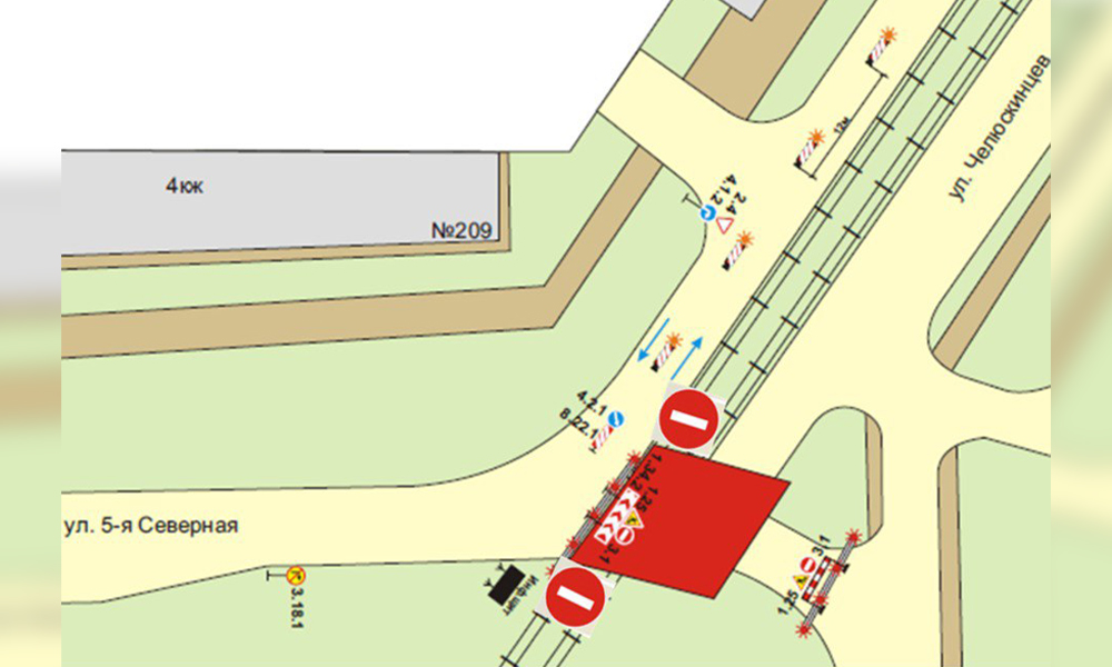 В Омске временно перекроют движение транспорта на участке улицы Челюскинцев 
