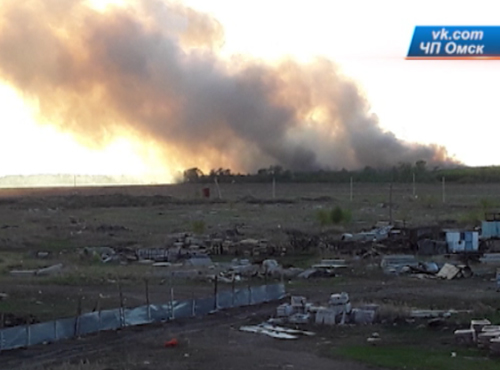Пожар вновь вспыхнул на Кировском полигоне Омска