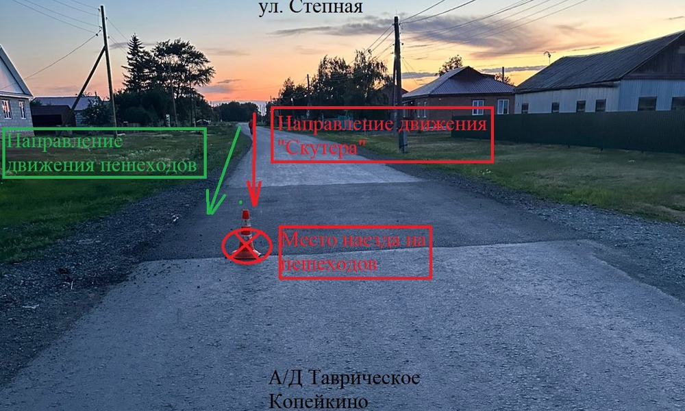 В Омской области 16-летний водитель мопеда наехал на двух пешеходов