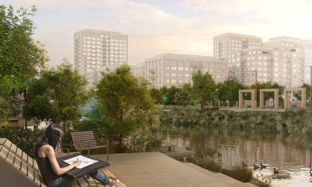 На Левобережье в Омске проводят изучение водоёма с целью последующего облагораживания прилегающей территории