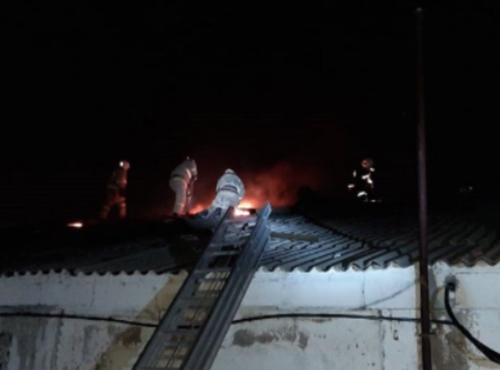 Минувшей ночью в Омском районе горела свиноферма