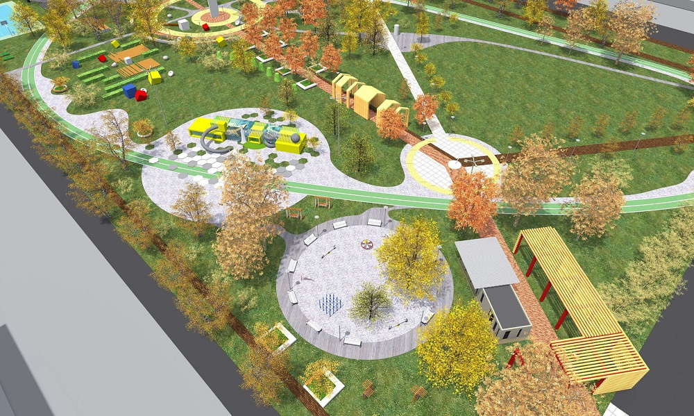 В Омске продолжат благоустройство сквера Молодожёнов