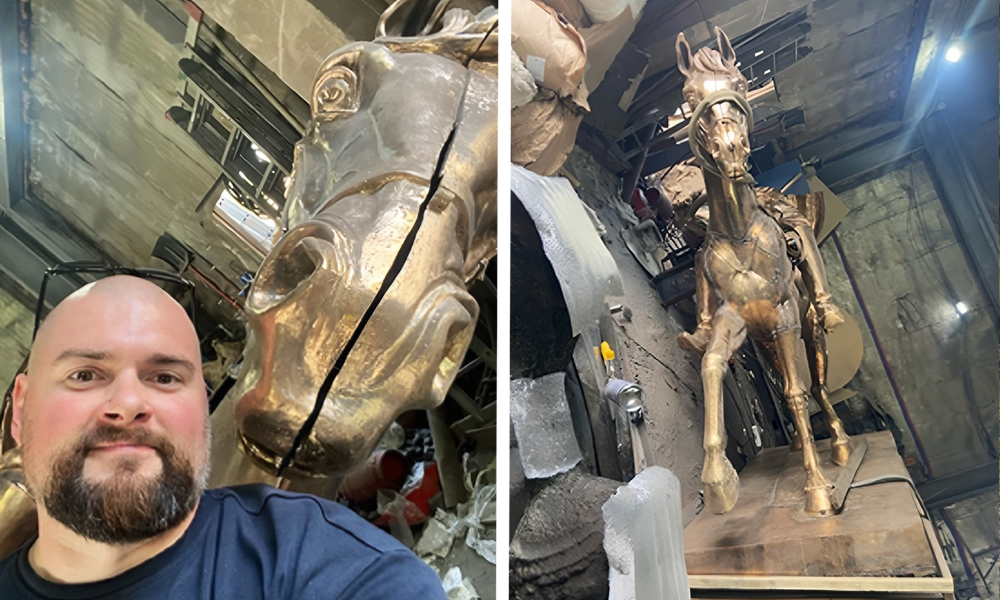 Началась сборка памятника Бухгольцу, который установят в Омске на набережной Иртыша