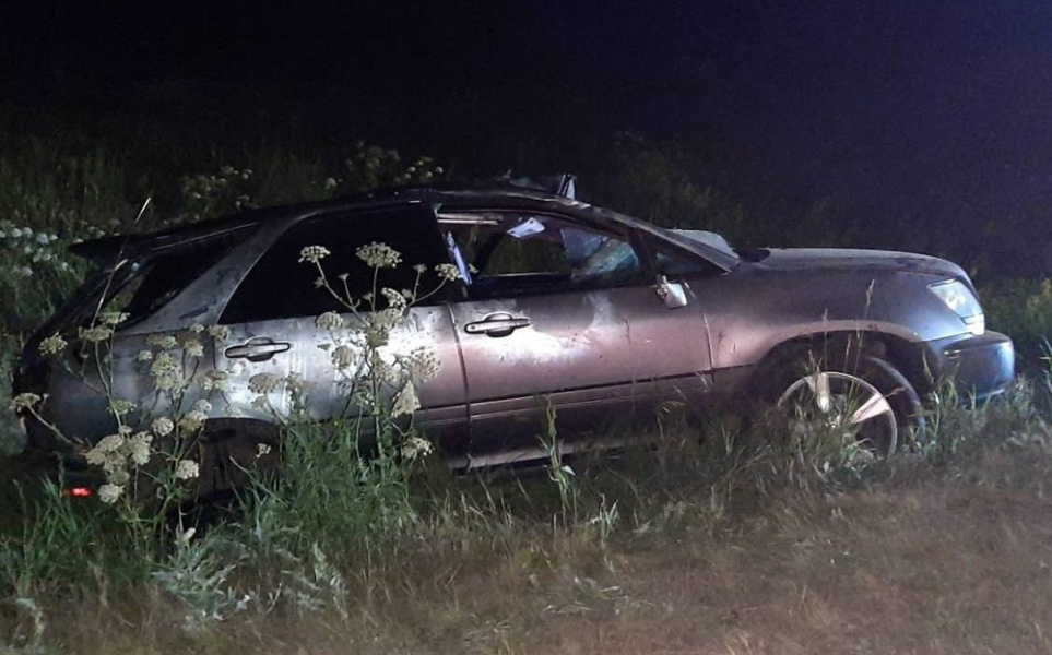 На ночной трассе в Омской области перевернулась иномарка, водитель погиб