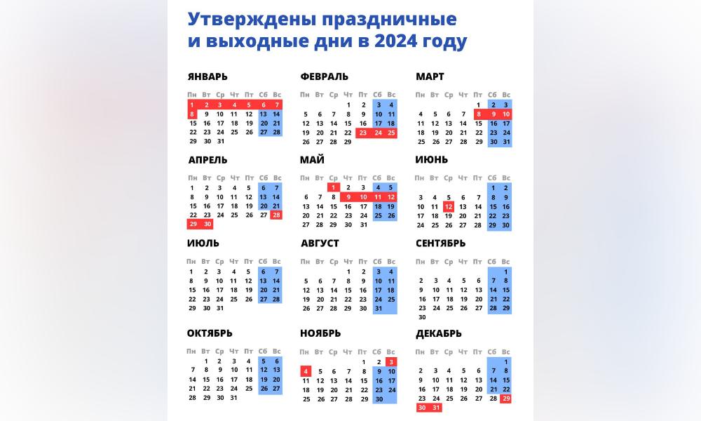 Стало известно, в какие дни омичи будут отдыхать в 2024 году 