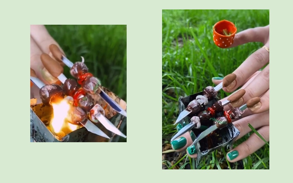 Российский ногтевой салон сделал клиентке шашлык-маникюр