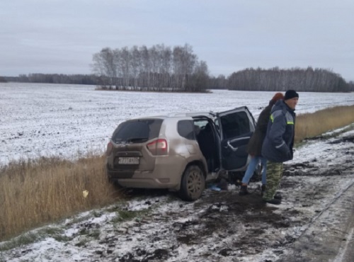 В Омской области столкнулись Mitsubishi и Nissan, двое погибли