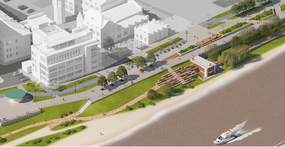 Архитекторы показали, как будет выглядеть обновлённая набережная Тухачевского в Омске 