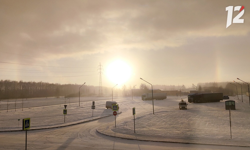 Омичи увидели утром солнечное гало