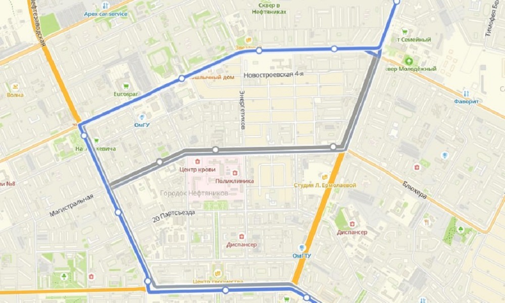 В Омске временно изменится маршрут автобуса № 83